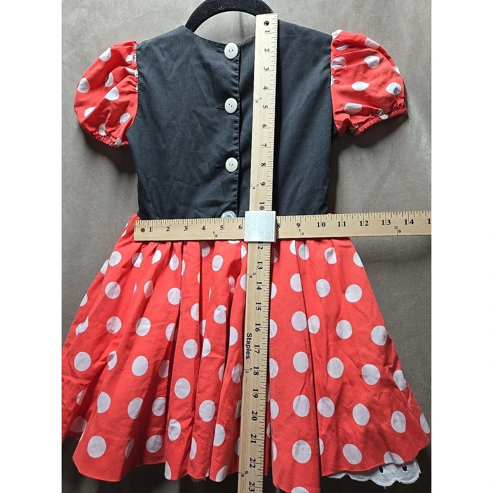 Vintage Disney Minnie Mouse Dress Costume Play‎ Red Polka Dot Small Halloween